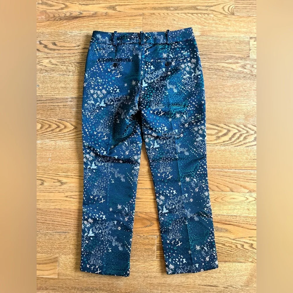 Zadig & Voltaire Posh Jac Glam Suit Pants 36 Navy Metallic Jacquard Tailored NWT - Picture 2 of 14